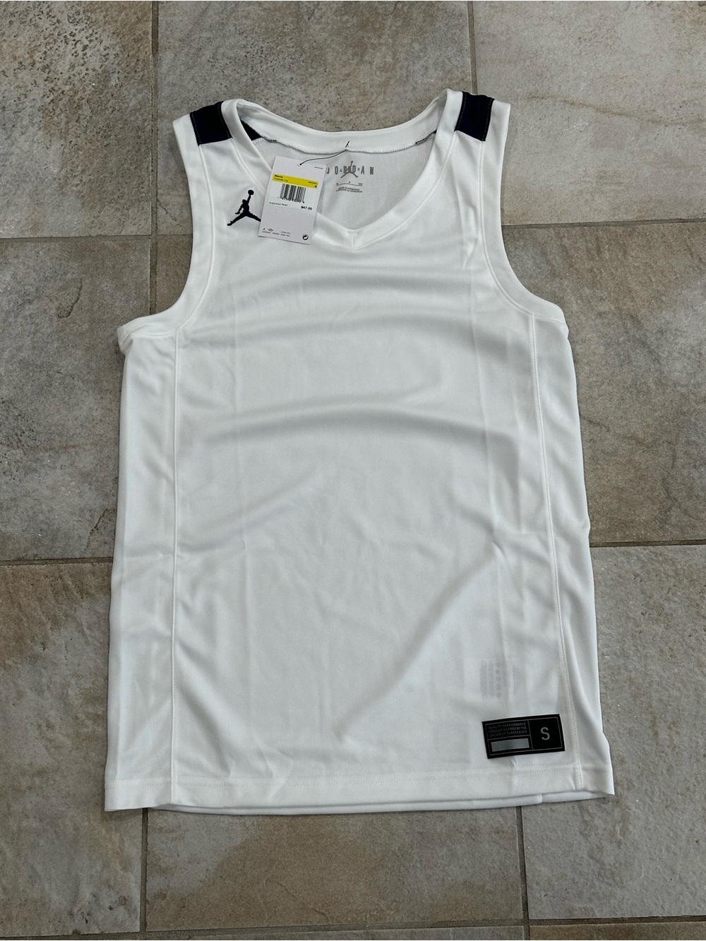 Jordan White Tank Top with Black Accents